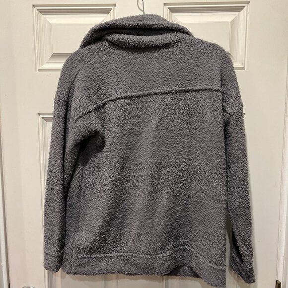 tahari grey fuzzy coat - Picture 5 of 5